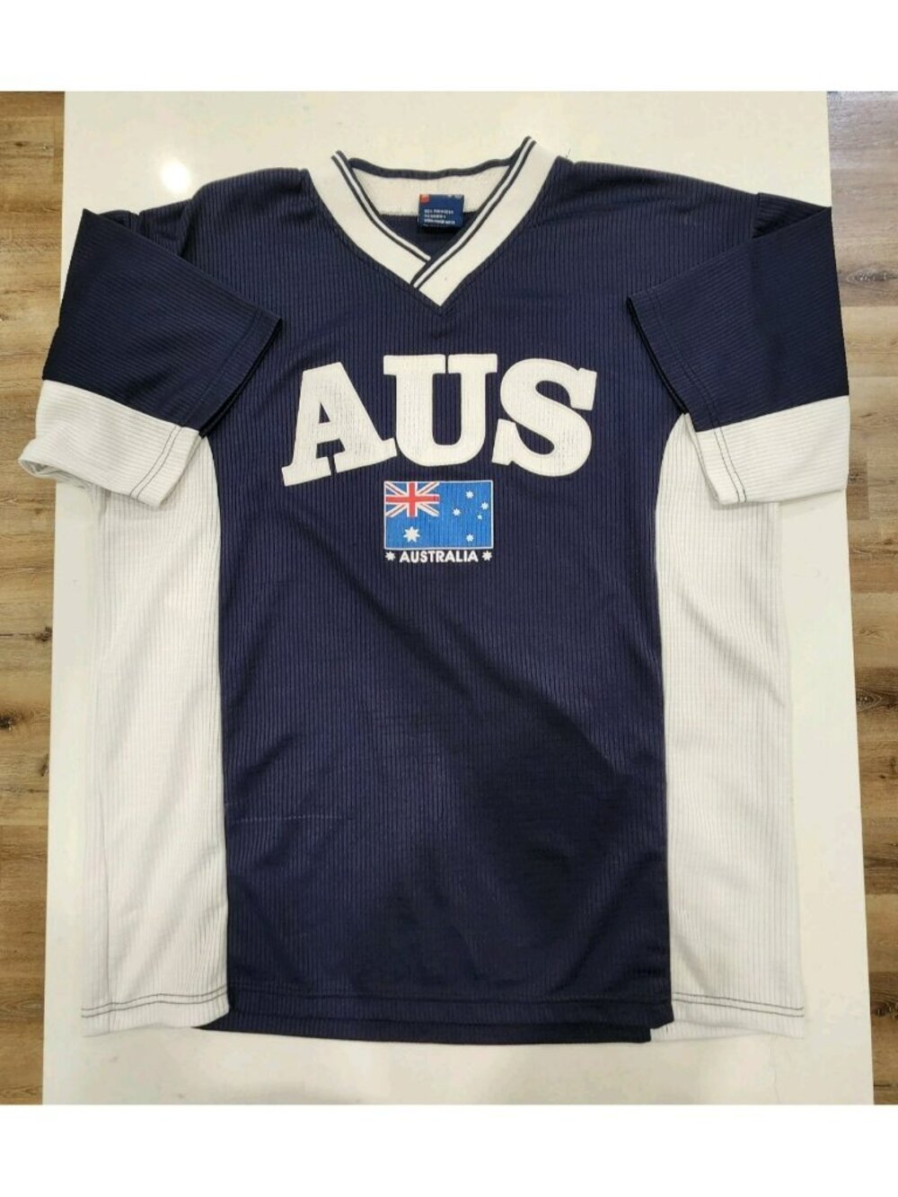Vintage Australia Soccer Jersey Mens XL Blue White Flag Y2K 90s Embroidered
